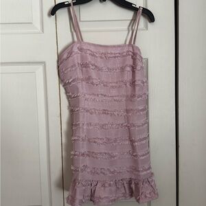 Pink Ruffled Mini Dress